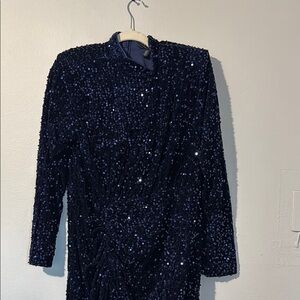Eloquii Navy Sequin Long Sleeve Dress. NWT